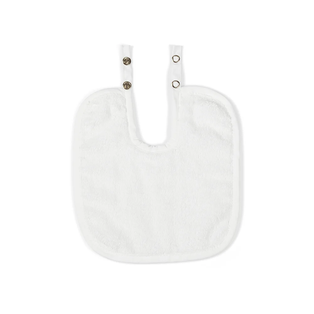 White terrycloth bib for newborn children